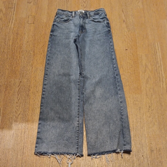 Kensie Denim - Kensie Washed Blue Wide-Leg High-Rise Jeans